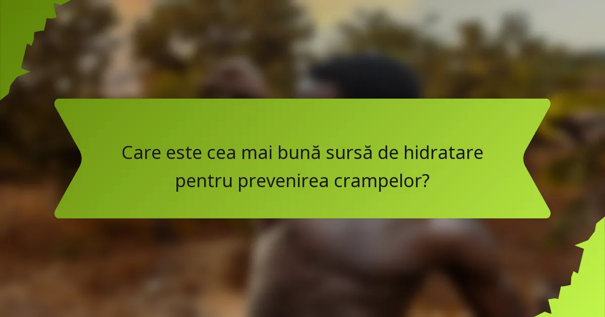 Care este cea mai bună sursă de hidratare pentru prevenirea crampelor?