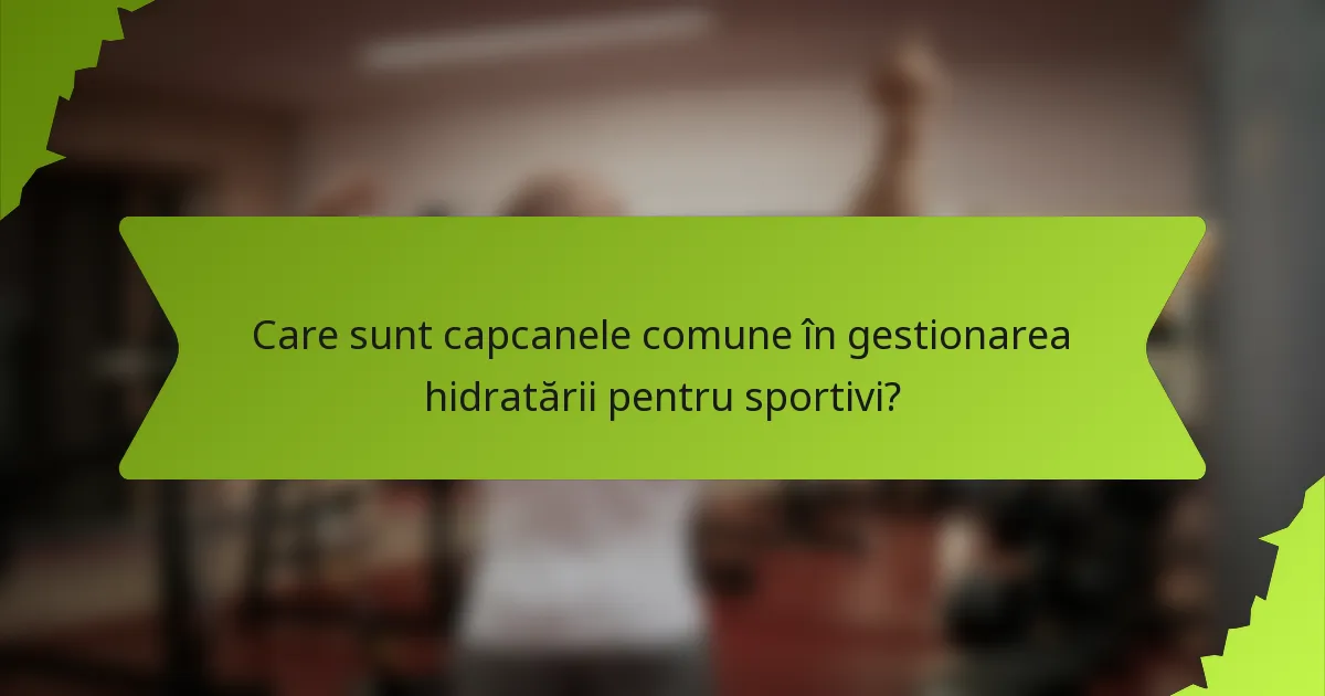 Care sunt capcanele comune în gestionarea hidratării pentru sportivi?