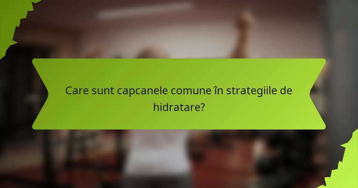 Care sunt capcanele comune în strategiile de hidratare?