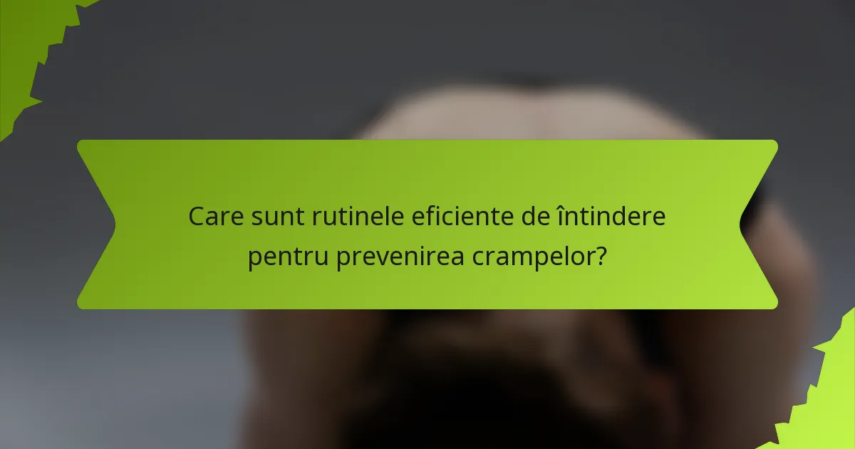 Care sunt rutinele eficiente de întindere pentru prevenirea crampelor?