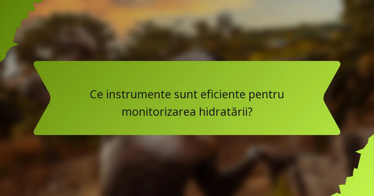 Ce instrumente sunt eficiente pentru monitorizarea hidratării?
