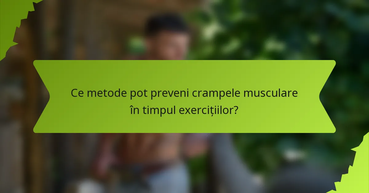 Ce metode pot preveni crampele musculare în timpul exercițiilor?