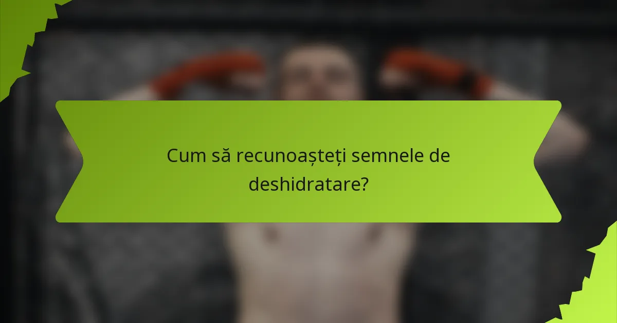 Cum să recunoașteți semnele de deshidratare?